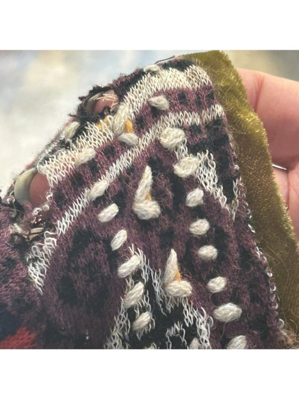 Free People Sweater Womens M Wool Alpaca Blend Embroidered Sequin Boho Hippie - Picture 5 of 15